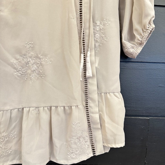 Dex crochet insert wrap front mini dress NWT - Picture 10 of 16